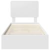 vidaXL Cama com Armazenamento Branco 75 x 190 cm Madeira processada