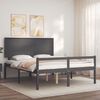 vidaXL Cama para idosos c/ cabeceira 160x200cm madeira maci&ccedil;a cinzento