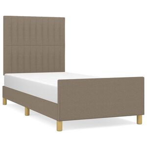 vidaXL Estrutura de cama sem colch&atilde;o 90x190 cm tecido cinzento