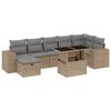 vidaXL 8 pcs conjunto de sof&aacute;s p/ jardim com almofad&otilde;es vime PE bege