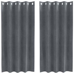 vidaXL Cortinas 2 unid. Cinzento-claro 140 x 175 cm Veludo