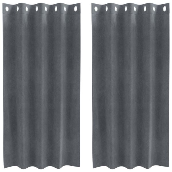 vidaXL Cortinas opacas 2 pcs Cinzento-claro 140 x 175 cm Veludo