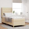 vidaXL Cama Box Springs com Colch&atilde;o Cinza Escuro 90x190 cm Creme