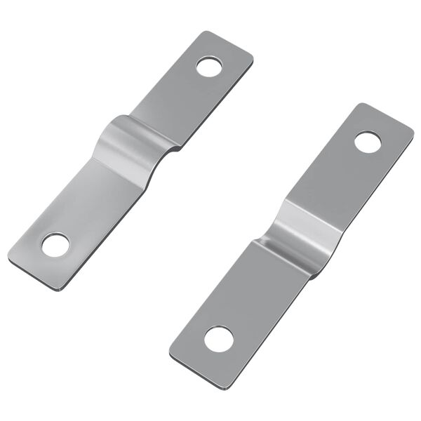 vidaXL Placa de Impacto 2 pcs Prateado 50 x 10 x 1,2 mm Ferro