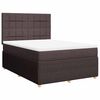 vidaXL Cama com molas/colch&atilde;o 140x200 cm tecido castanho-escuro