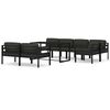 vidaXL 8 pcs conjunto lounge jardim com almofad&otilde;es alum&iacute;nio antracite
