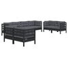 vidaXL 8 pcs conjunto lounge de jardim c/ almofad&otilde;es pinho maci&ccedil;o