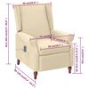 vidaXL Poltrona de massagens reclinável tecido cor creme