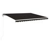 vidaXL Toldo autom&aacute;tico com LED e sensor de vento 450x350 cm antracite