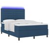 vidaXL Cama Box com colch&atilde;o com led Azul 140 x 200 cm tecido