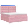 vidaXL Cama Box com LED e Colch&atilde;o Rosa 160 x 200 cm Veludo
