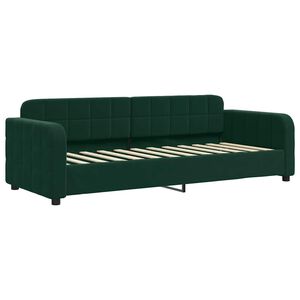 vidaXL Sof&aacute;-cama 80x200 cm veludo verde-escuro