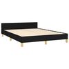 vidaXL Estrutura de cama sem colchão 140x190 cm tecido preto