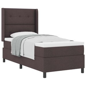 vidaXL Cama Box com almofada Manual Marrom Escuro 200 x 80 cm tecido
