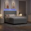 vidaXL Cama Box Spring LED Cinzento-claro 160 x 200 cm tecido