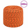 vidaXL Corda de barco 10 mm 100 m polipropileno laranja
