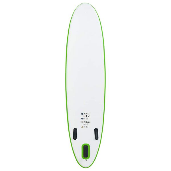 vidaXL Conjunto prancha de paddle SUP insuflável verde e branco