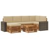 vidaXL Conjunto de Sof&aacute; Sectional com almofada 7 pcs Natural e Bege