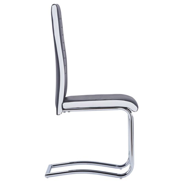 vidaXL Cadeiras de jantar cantilever 4 pcs couro artificial preto