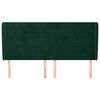 vidaXL Cabeceira cama c/ abas veludo 203x23x118/128 cm verde-escuro