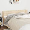 vidaXL Cabeceira de cama c/ abas tecido 203x23x78/88 cm creme