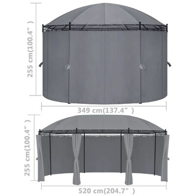 vidaXL Gazebo com cortinas 520x349x255 cm antracite