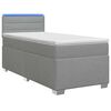 vidaXL Cama Box Spring com Colch&atilde;o e LED Cinzento-claro 80 x 200 cm