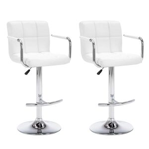 vidaXL Bancos de bar 2 pcs couro artificial branco