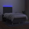 vidaXL Cama box spring c/ colch&atilde;o e LED 120x200 cm tecido cinza-escuro