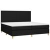 vidaXL Cama box spring c/ colch&atilde;o e LED 200x200 cm tecido preto