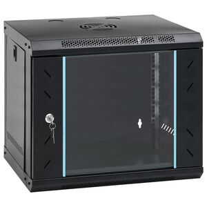 vidaXL Arm&aacute;rio de Rede com armazenamento Preto 53 x 45 x 45 cm A&ccedil;o