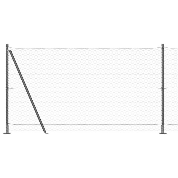 vidaXL Poste de Cerca Cinzeto 25 x 1,4 m (malha de 36 mm) A&ccedil;o e PVC