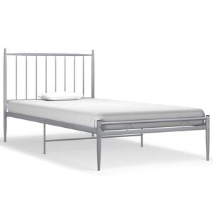vidaXL Estrutura de cama 100x200 cm metal cinzento