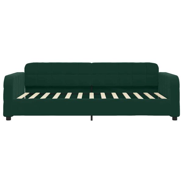 vidaXL Sofá-cama com colchão 90x200 cm veludo verde-escuro