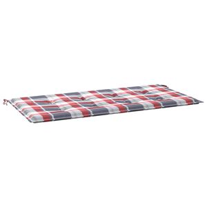 vidaXL Almofad&atilde;o p/ banco de jardim tecido oxford xadrez vermelho