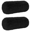 vidaXL Almofada com travesseiro HEERLEN 2 unid. Preto Fleece PV
