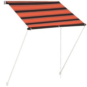 vidaXL Toldo retr&aacute;til 150x150 cm laranja e castanho
