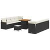 vidaXL Conjunto de Sof&aacute; de Jardim 12 unid. 10-N&uacute;mero de lugares Preto