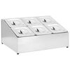 vidaXL Suporte gastronorm c/ 6 recipientes GN 1/6 a&ccedil;o inoxid&aacute;vel