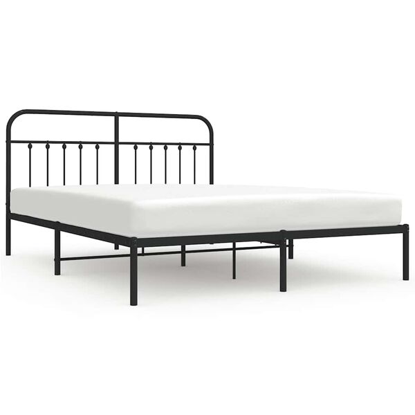 vidaXL Estrutura de cama com cabeceira 183x213 cm metal preto