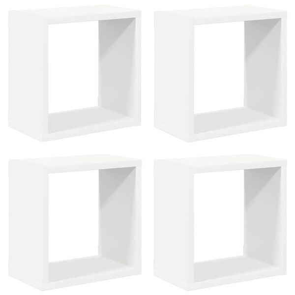 vidaXL Prateleiras de parede em forma de cubo 4 pcs 26x15x26 cm branco