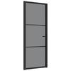 vidaXL Porta de interior 83x201,5 cm vidro ESG e alum&iacute;nio preto