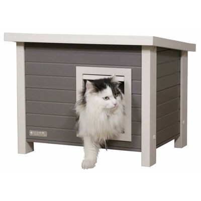 Kerbl Casa para gatos ECO Eli 57x45x43 cm cinzento e branco