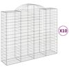 vidaXL Cestos gabi&atilde;o arqueados 10 pcs 200x50x160/180 ferro galvanizado