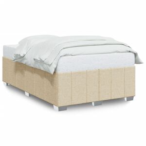 vidaXL Estrutura de cama sem colch&atilde;o 120x200 cm tecido cor creme