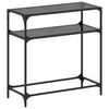 vidaXL Mesa de centro com tampo em vidro preto 80x35x81 cm a&ccedil;o