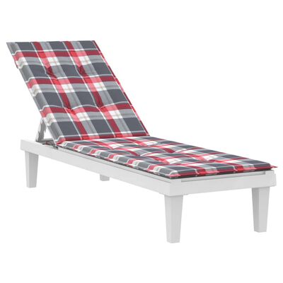 vidaXL Almofadão cadeira de terraço (75+105)x50x3cm xadrez vermelho