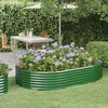 vidaXL Canteiro elevado jardim 214x140x36 cm a&ccedil;o galvanizado verde