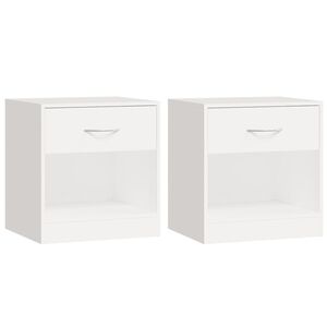 vidaXL Mesa de cabeceira 2 pcs gaveta branca