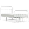 vidaXL Estrutura de cama com cabeceira e p&eacute;s 100x190 cm metal branco